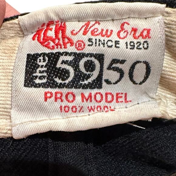 Vintage Chicago White Sox Black Wool New Era Pro Model Hat Size 7 Made in USA - Picture 5 of 5